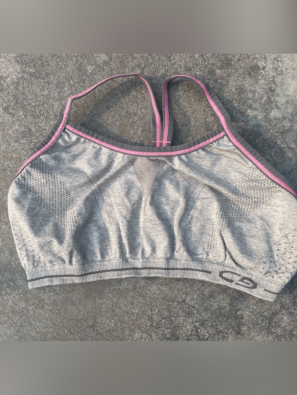 Champion Gray Sports Bralette with Pink Trim